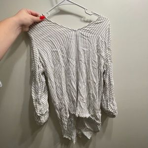 black and white stripe blouse size medium
